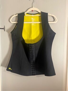 Hot Shapers Neotex Waist Trainer Vest Sauna Shaper Black Yellow 2XL